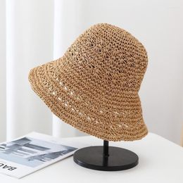 Wide Brim Hats Women's Sea Beach Vacation Leisure Sunscreen For Girls Summer Raffia Sun Hat Visor Temperament Straw HatsWide Oliv22