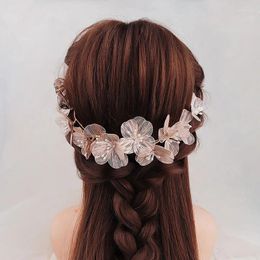 Hair Clips Floralbride Handmade Crystal Rhinestones Pearls Copper Flower Wedding Accessories Vine Bridal Headband Women Jewellery