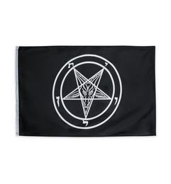 Whole In Stock 3x5ft Black Baphomet Church Templar Satan Flag Roman Catholic Knights Templar Pentagram Banners For Decoration8488526