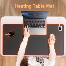 Other Home Garden Leather Heated Mouse Pad Waterproof Mat Adjustable Electric Heating Hand Warmer 80x60cm 231109