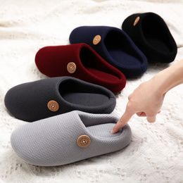 for Comwarm Cotton Winter Warm Women Men Flats Soft Non-slip Fluffy Shoes Design Slides Couple Indoor House Slippers 2 36