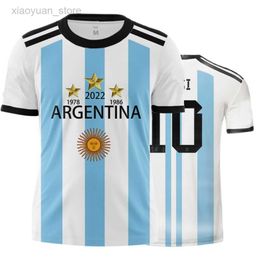 Men's T-Shirts Argentina Flag 10 Number T-shirt DIY Digital Fashion 3D Print Short Sleeve Featured T-shirt Unisex Casual Sportswear Summer Tops M230409