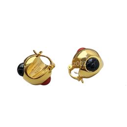 Loewees Designer Earring Original Quality Tri Colour Ball Fragrant Style Metal Earrings Small Crowd Design High Quality Earrings Jewellery Female