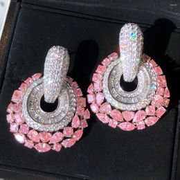 Stud Earrings MQ2023 Pink Diamonds 8.815ct Solid 18K White Gold Nature Female's Dangle For Women Fine