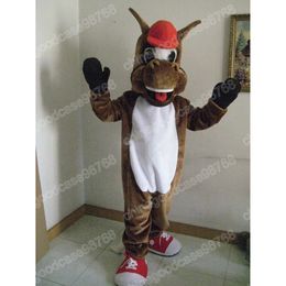 Performance cute horse Mascot Costume Top Quality Christmas Halloween Fancy Party Dress Cartoon Character Outfit Suit Carnival Unisex Outfit