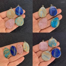 Charms Drop-shaped Natural Lapis Lazuli Pendant 26x35 Mm Handmade Necklace DIY Fashion Earrings Jewelry Accessories