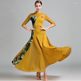 Stage Wear Women Dance Dress Ballroom Long Skirt Modern Waltz Competition Girls Standard Costume