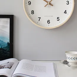 Wall Clocks Modern Wood Living Room Clock Design Stylish Minimalist Round Silent Bedroom Watch Horloge Home Decor