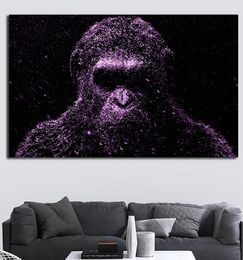 Poster Caesar Planet of The Apes Scandinavian Animal Gorilla Painting Posters and Prints Wall Art Pictures for Living Room3086379