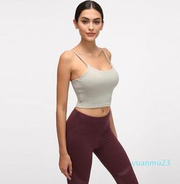 L-83A Solid Colour Women Yoga Bra Slim Fit Sports Bras Fitness Vest Sexy Underwear 22 Removable Chest Pads Breathable Soft Sweat Wicking Lady Tank Tops for Training