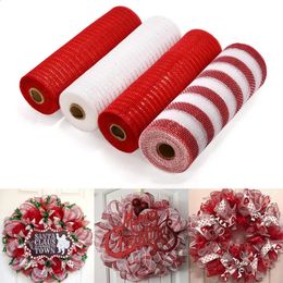 Gift Wrap 4pcs Mesh Ribbons Wreath Decoration DIY Crafts Making Soft Waterproof Easter Home Party Decorations for Christmas Day 231109