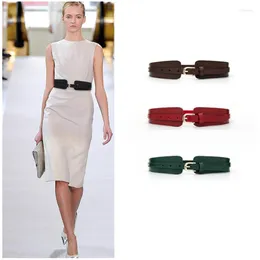 Belts Western Cow Leather Elastic Joker Women Cummerbund 6 Colours Fashion Genuine Wide Belt With Dress Down Coat