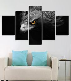 5 Pieces Gray Eagle Crow Modern Wall Art Pictures Painting For Living Room Home Decor Modular Posters HD Canvas No Frame2087945