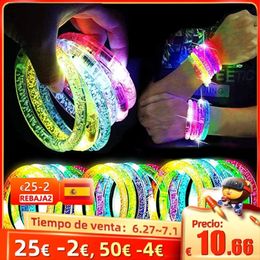 Led Rave Toy Glow Sticks Bracelets Party Supplies Glow in The Dark LED Flashing Wrist LED Luminous Bangle Bracelet Light Up Toys Wedding Deco 231109