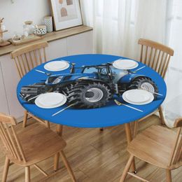 Table Cloth Round Waterproof Oil-Proof Tractor Tablecloth Backing Elastic Edge Covers 45"-50" Fit