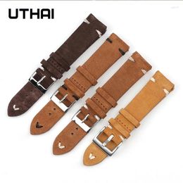 Watch Bands Leather Strap Real Suede 18mm 20mm 22mm 24mm Watchbands Accessories Quick Release UTHAI G04