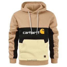 Sbxa 2023 Autumn Winter Men's and Women's Fashion Hoodies North American High Street Brand Carharthoodie New Colour Block Sweater Label Loose Large