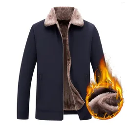 Men's Jackets Clothing Stylish Men Coats H Jacket Solid Slit Winter Down Pocket Sleeve Turn Zipper Long Collar