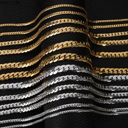 Wholesale Chain Stainless Steel Fashion Chain Necklace Multi Sizes Cuban Link Chain Hiphop Jewelry Necklaces