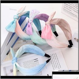 Headbands Jewelry Womens Fashion Soft Splash Tie Dye Cotton Hairband Ladies Girls Summer Stretch Knot Head Hair Bands Acce Drop Deli Dheol