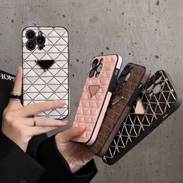 Designers Phone Case Triangle Letter Case Leather IPhone 15 Promax IPhone Cases 15pro 12 11 13 14promax Fashion Mens Womens Phone Covers