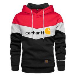 8ern 2023 Autumn Winter Men's and Women's Fashion Hoodies North American High Street Brand Carharthoodie New Colour Block Sweater Kahart Printed Product Coat