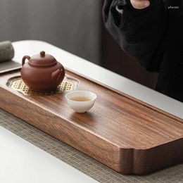 Tea Trays Tray Drainable Household Small Soaking Table Modern Manual Simplicity Walnut Chinese Style Light Luxury