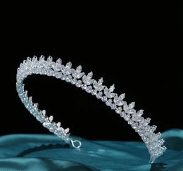 Headbands Brides Crowns Tiaras For Wedding Luxury Full Zircon Diadem Bridal Headband Headdress Birthday Women Hair Jewellery Accessories 231102