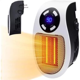 Electric Blanket Mini Portable Heater Plug in Wall Room Small Warming Machine for Home with Remote Control Large LED Display Heating Fans 231109