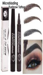 SUAKE Eyebrow Pencil Waterproof Fork Tip Eyebrow Tattoo Pen 4 Head Fine Sketch Liquid Eyebrows Enhancer Dye Tint Pens3757416