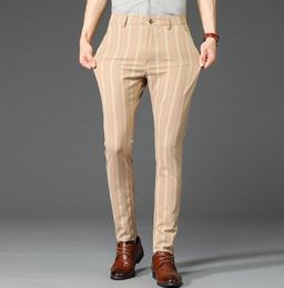 Men039s Pants Mens Stripe British Slim Fit Men Plus Size Casual Formal Skinny Business Stretch Slacks Trousers For 30387315356