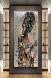 African Black Woman Abstract Art Posters And Prints National Style Women Canvas Paintings Pictures for Living Room Wall Decor7508995