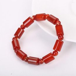 Bangle Natural Gem Stone Bangles Line Amber Rhodonite Topaz Love Heart Fitting Healing Beads Bracelets Rectangle Stones Women Jewelry