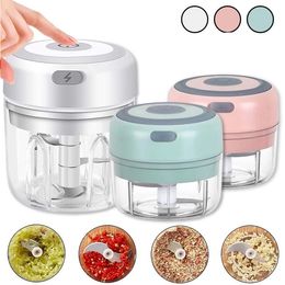 Mini Crusher Small kitchen Appliances Blender Electric Garlic Chopper USB Charging Ginger Masher Machine Sturdy Durable Chili Vegetable Worf