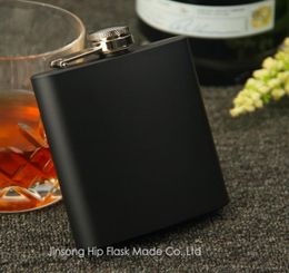 Matt black 6oz Liquor Hip Flask Screw Cap100 188 304 stainless steel laser weldingPersonalized logo color can be mi2510545