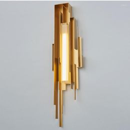 Wall Lamps Modern Creative Golden Irregular Bedside Led Light Art Brass Living Room El Bedroom Decoration Sconce Lighting