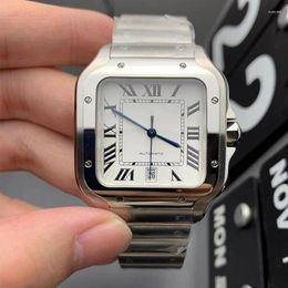Wristwatches High Quality Luxury Design Square Automatic Watch For Men Original Top Brand Wristwatch Solid Steel Waterproof Fashion Calend