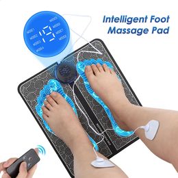 Foot Massager Electric EMS Foot Massager Pad Relief Pain Relax Feet Acupoints Massage Mat Shock Muscle Stimulation Improve Blood Circulation 231109