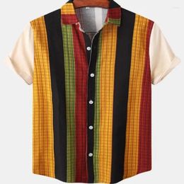 Men's Casual Shirts Men Oversized Stripe Fashion Floral Printing Camisa Social Retro Shirt Idols Original Vintage Clothes Flamengo