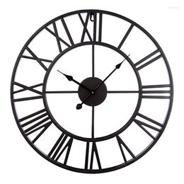 Wall Clocks Retro Simple Living Room Clock Vintage For Creative Roman Numerals Hanging Watch Home Bedroom Dormitory Decorations