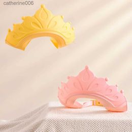 Shower Caps Baby Adjustable Crown Shampoo Cap Soft Rubber Cartoon Eye and Ear Protection Shower Hat Waterproof Bathing Caps for ChildrenL231111