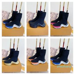 2024-Sock shoes designer women ankle boot casual shoes womens Monograms trainer sock boots speeds shoe runners runner sneakers Knit Women booties