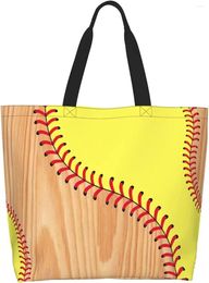 Shopping Bags Baseball White Tote Bag For Women Men Large