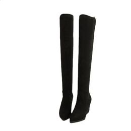 Boots Big Size thigh high boots knee high boots over the knee boots women ladies boots Tie back with wedge sleeve 231109