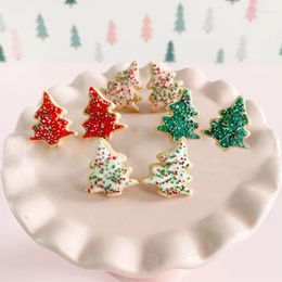 Stud Earrings Christmas Cute Tree Acrylic Decorations Ornament For Women Girl Jewellery Gift