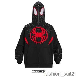 Men's Hoodies Sweatshirts New Kakazzy Fashion Brand All Ramaway Spider Man Cosplay Hoodie Embroidered Same Style High Quality Puff Tn 7 S9L2