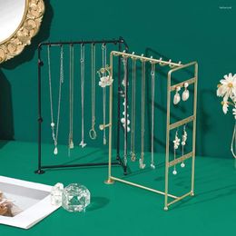 Jewelry Pouches Display Holder Metal Necklace Earrings Rings Bracelet Organizer Stand Storage Rack Pendants Bracelets