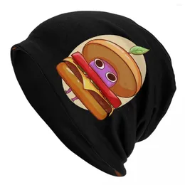 Berets Purple Burger Pikmin Beanie Funny Beanies Cap Unisex Stylish Warm Multifunction Bonnet Knitted Hat