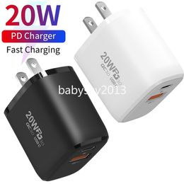 20W PD Type c QC3.0 Wall Charger Fast Quick Charger USB C Power Adapters For iphone 12 13 14 15 Samsung Huawei B1 PC Mp3