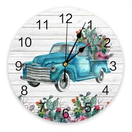 Wall Clocks Tropical Plants Cactus Truck 3D Clock Modern Design Living Room Decoration Kitchen Art Watch Home Decor